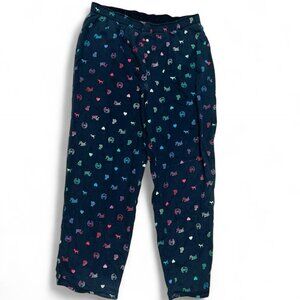 Victoria's Secret Y2K Black Patterned Pajama Loungewear Pants